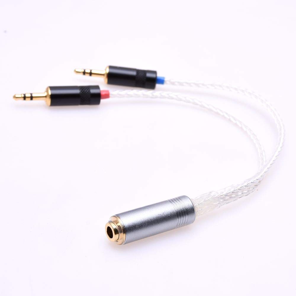 GAGACOCC 2X 3.5mm Male to 4.4MM Female Balanced 16 Cores Silver Plated Cable PHA-3 Adapter for Sony PHA-3 NW-WM1Z 1A MDR-Z1R PHA-2A
