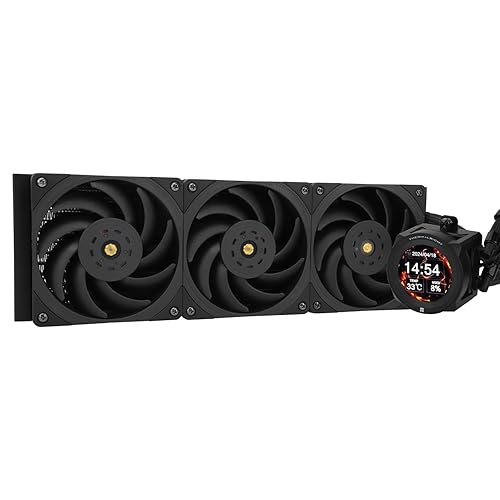 Thermalright CORE Vision 360 Black-360mm AIO CPU Liquid Cooler,IPS LCD Screen with 480 * 480 Resolution,for AM4/AM5/Intel LGA1700/1851,‘2.1