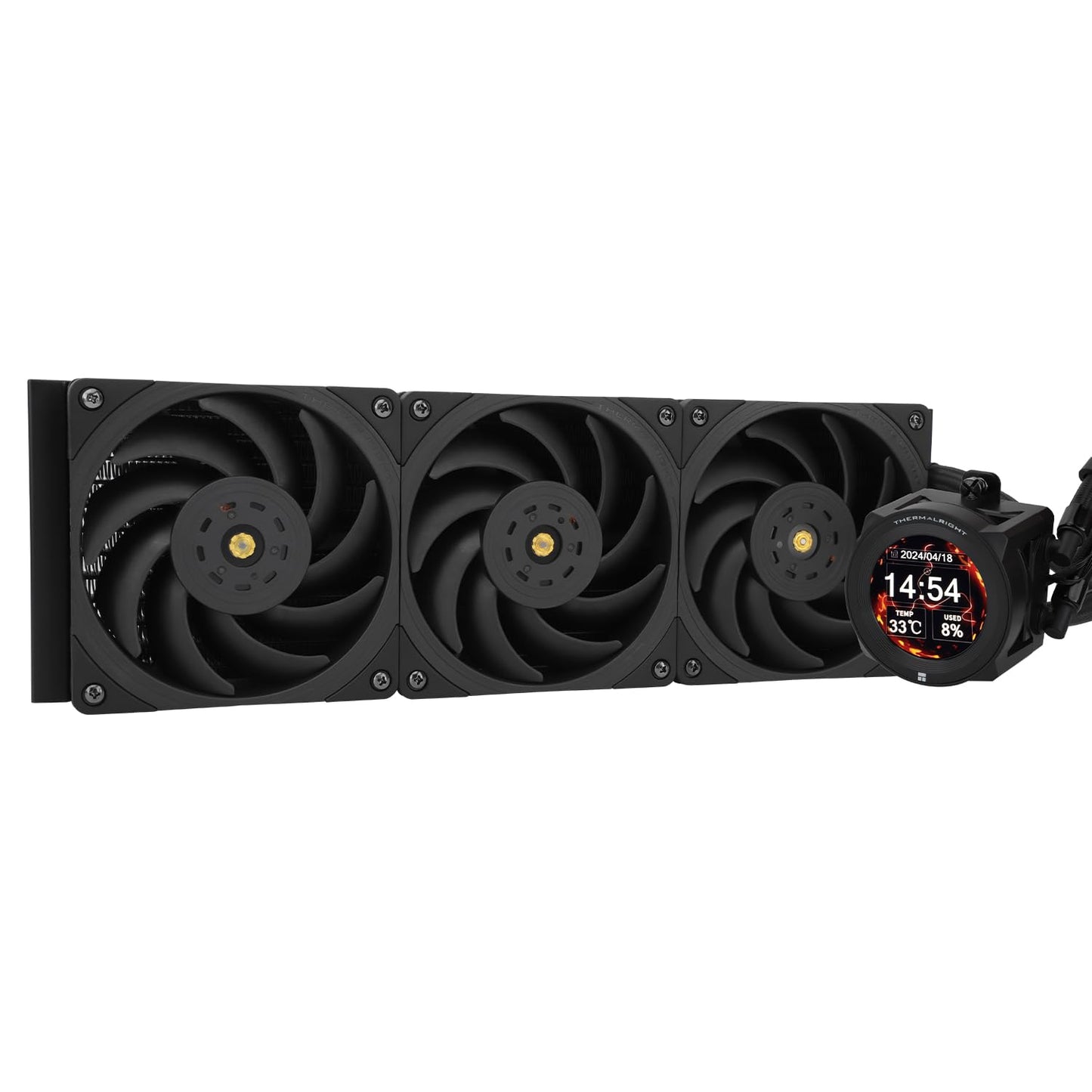 Thermalrlght CORE Vision 360 Black CPU Water Cooler,3 PWM Fans Water Cooling System with 2150PRM,for AM4/AM5&Intel LGA1851/1700, Magnetic Detachable