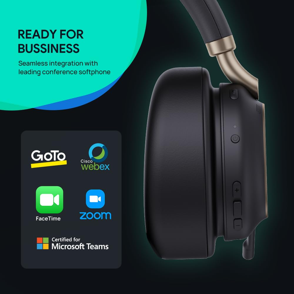 Yealink BH76 Plus Bluetooth Headset, Wireless Headset with Microphone for PC,Active Noise Cancelling, Retractable Hidden Mic Arm, Compatible with PC…