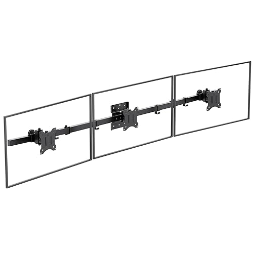 WALI Triple Monitor Wall Mount for 17 to 32 Inch, Computer Monitor Arm for 3 Screens, Swivel Tilt Wall Mount with Mounting Holes 75x75/100x100mm, Per