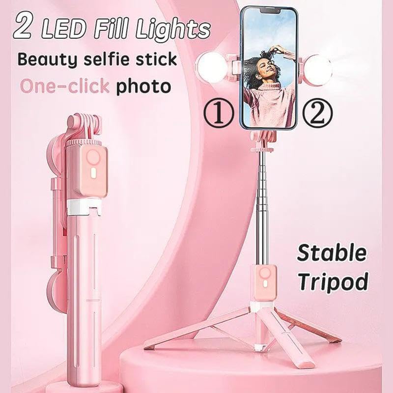 Selfie Stick Tripod with Light and Bluetooth Remote, 67" Extendable Mini Tripod Stand for iPhone Samsung Android, 6 in 1 Wireless Selfie Stick