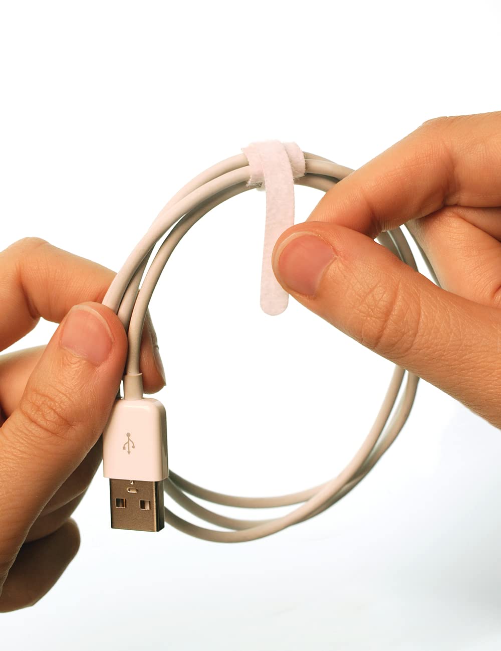 RIP-TIE Mini 1/4" x 3-1/2" Cable Tie Perfect for USB Cable, Earbud Cords, Cell Phone Cord 7 Pack White