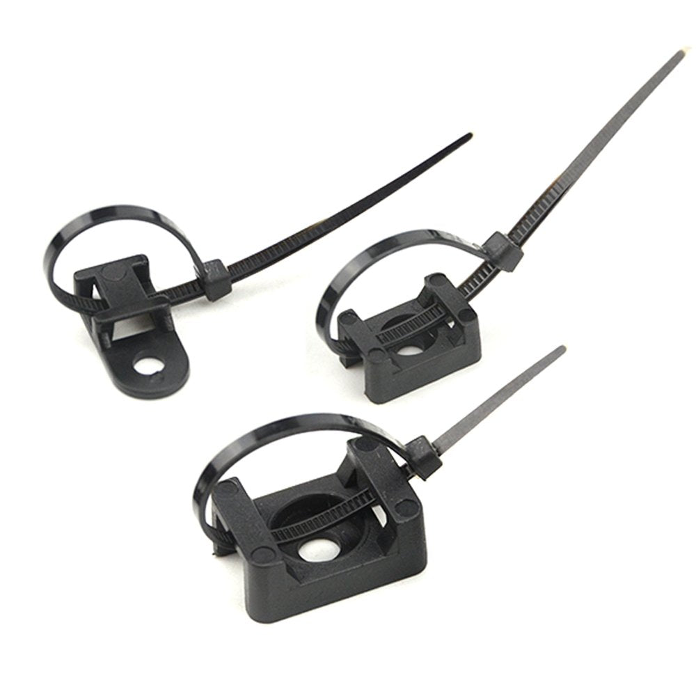 XINGYHENG 120PCS 3 Values Saddle-type Cable Tie Mount Bases for Cable Wire Tubing Sleeving Conduit Adjustable Cable Tie Holder Set Matched with 120PCS