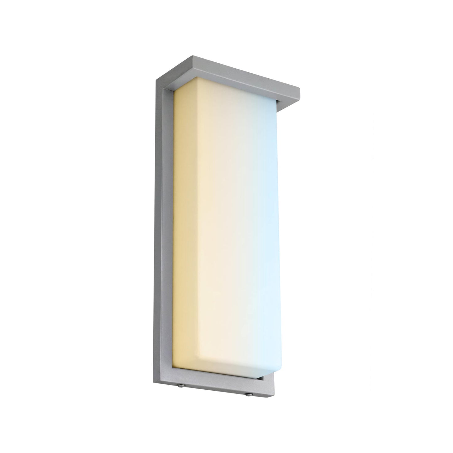 Sunlite 81482 14” Modern LED Wall Sconce Light, Outdoor Fixture, Adjustable 3 CCT 3000K-5000K, 20 Watts, 1100 Lumens, Opal Shade, Brushed Nickel