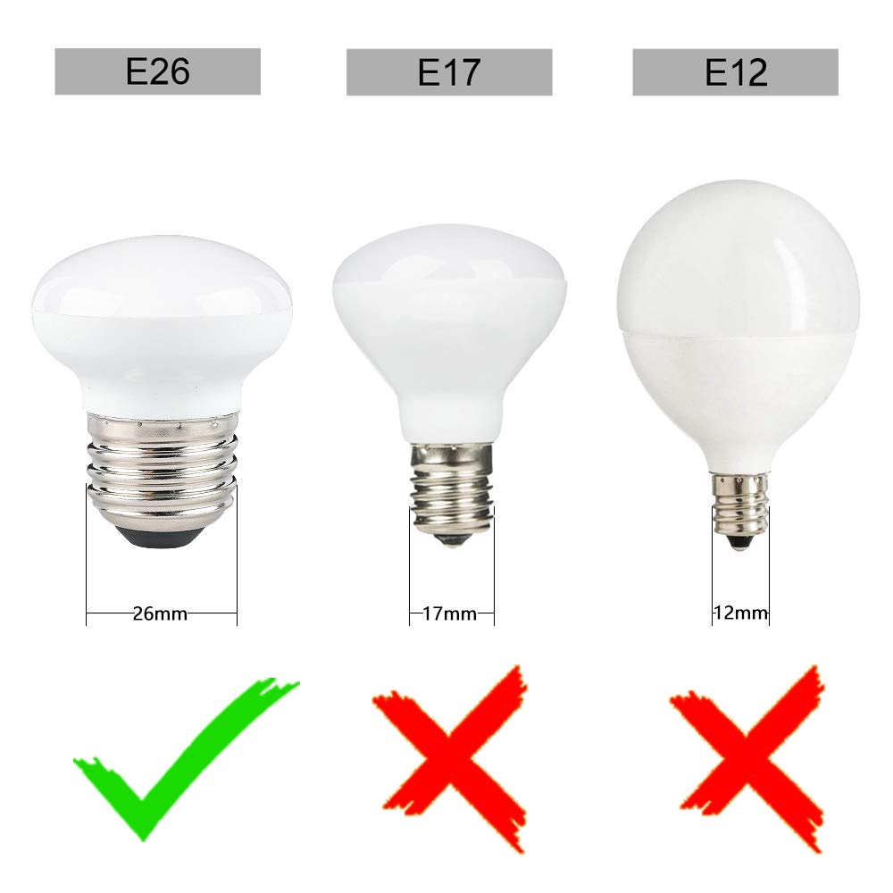 Haian Support R14 LED Bulbs,4W 25W Equivalent, E26 Base,Daylight White