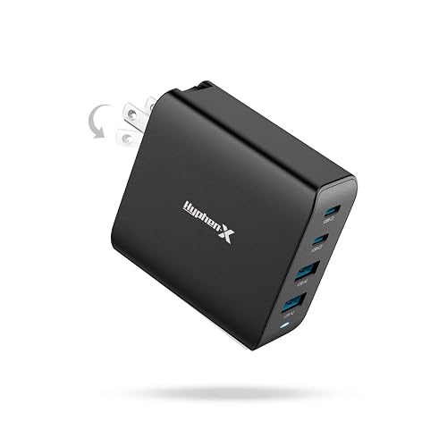 100W USB C Charger, 4 Port GaN Fast Charger Block Foldable Type C Charging Block Fast Charging Block Compatible with MacBook Pro/Air, iPhone