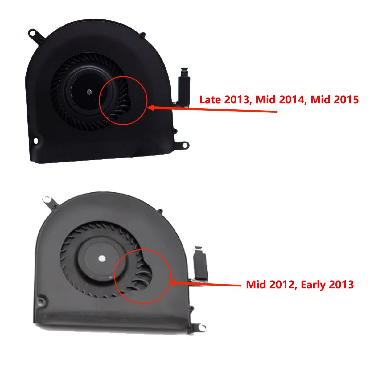 Deal4GO CPU Cooling Fan 923-0668 923-00536 Replacement for MacBook Pro A1398 Late 2013 Mid 2014 Mid 2015