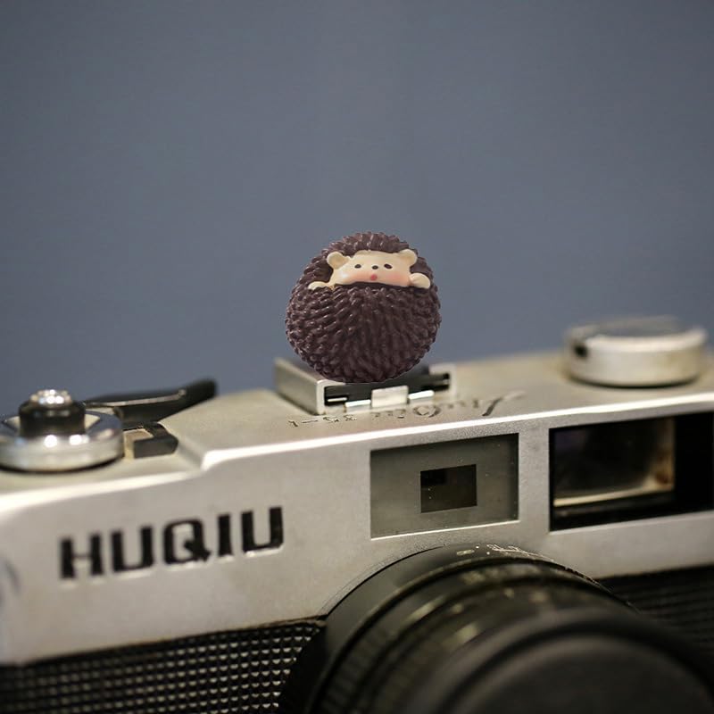 Camera Hot Shoe Cover, Cute Hot Shoe Cap, Hot Shoe Protector Compatible with Sony Fujifilm Fuji Canon Nikon Pentax Leical Panasonic (2pcs Hedgehog)