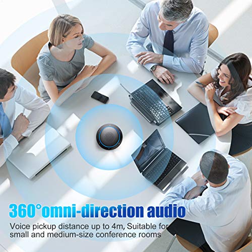 KAYSUDA Bluetooth Conference Speakerphone Wireless Microphone and Speaker for Mobile Phone and Computer, USB Office Speakerphone for Skype, Zoom