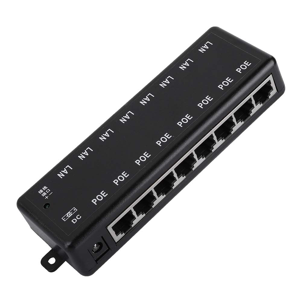 Poe Switch, DC12V?48V Poe Adapter Poe Switch with 8 Interfaces for Network Devices