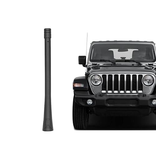 PYGHAP Stylish Short Antenna Compatible with Jeep Wrangler TJ JK JKU JL JLU & Jeep Gladiator JT All Models, 6" Short Radio AM FM Antenna, Car Wash