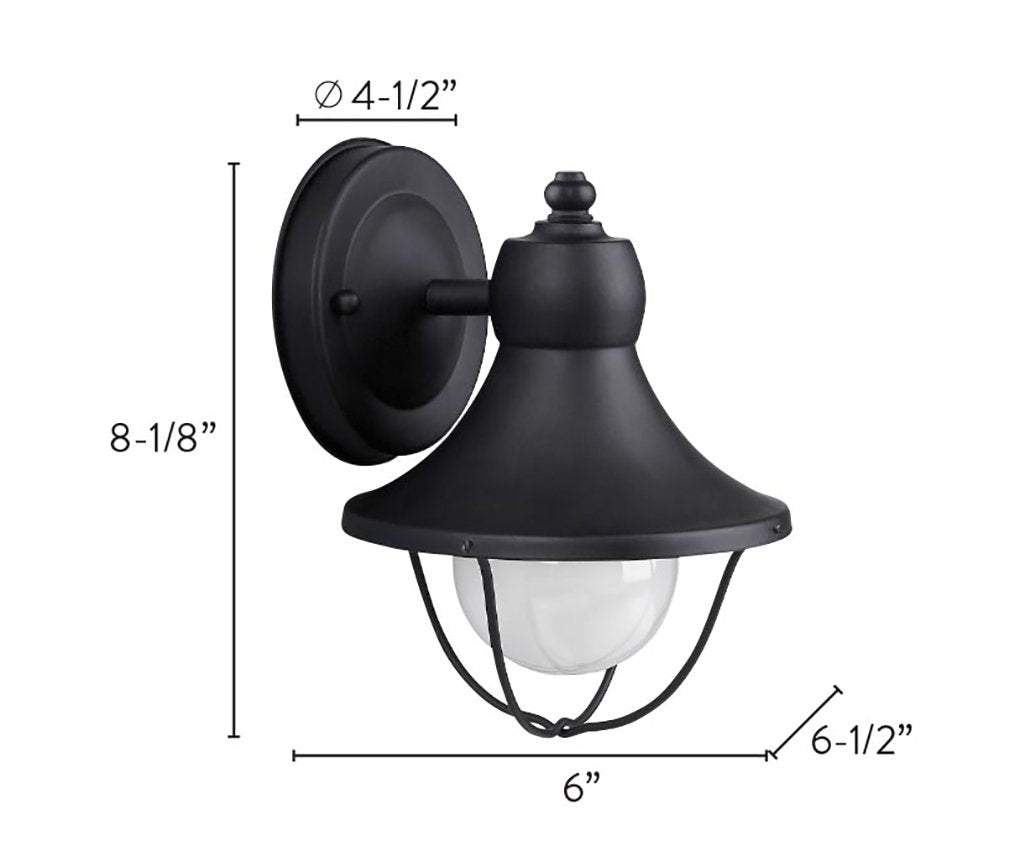 Canarm Outdoor Twin Pack, 1-Light Outdoor Wall Mounted Lights, Black Finish with Wire Cage, Wet-rated Lighting for Patio and Entrance