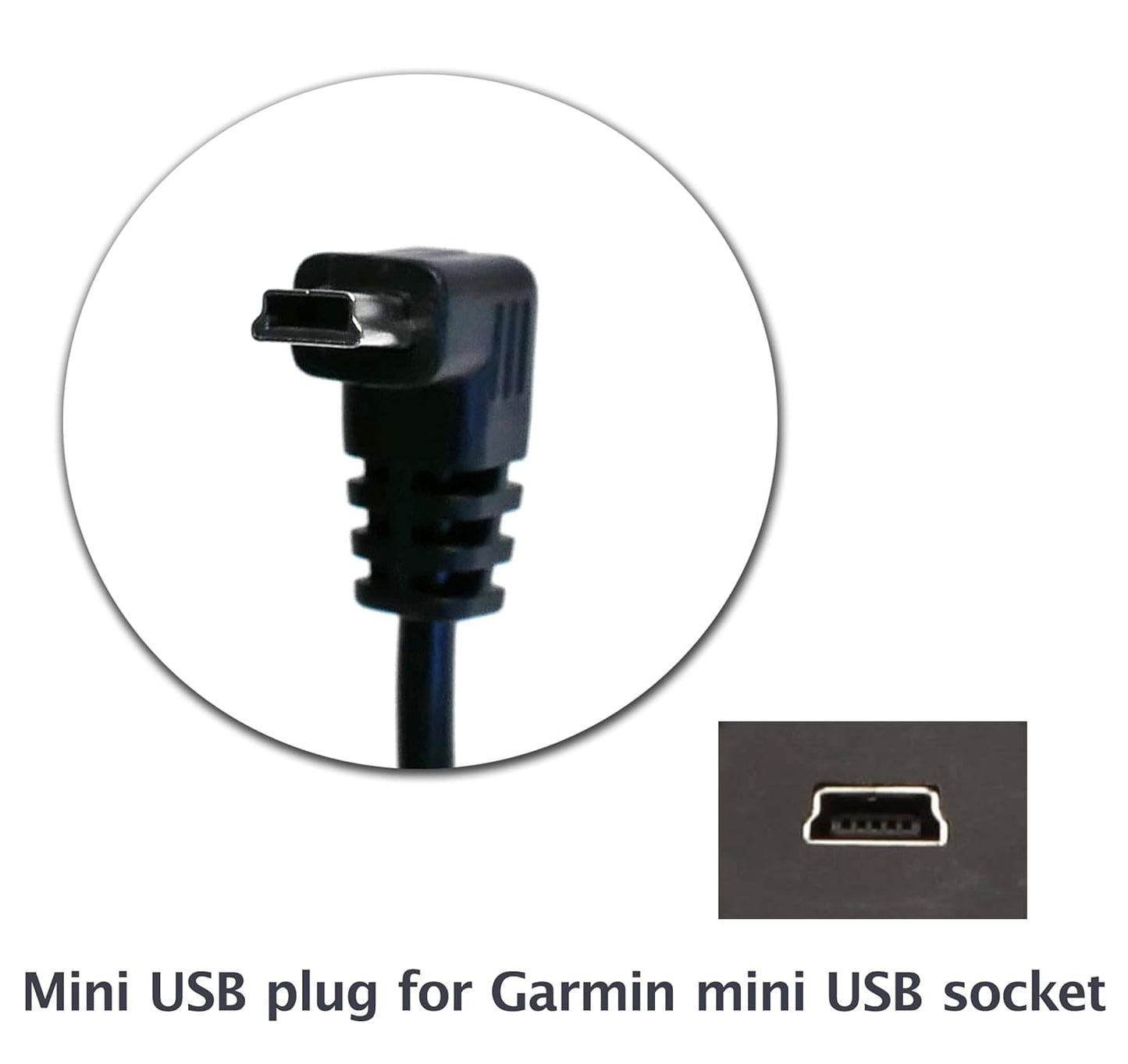 EDO Tech USB-C to Mini USB Car Charger Power Cord for Garmin Nuvi Drive DriveSmart DriveAssist DriveTrack RV Auto Handheld Navigation GPS (2 Ft)