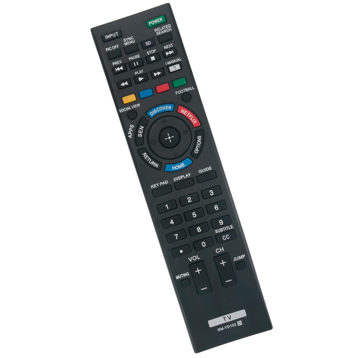 RM-YD102 Rmyd102 Replacement Remote Control Applicable for Sony Bravia TV KDL-50W790B KDL-50W800B KDL-55W790B KDL-55W800B KDL-55W950B KDL-55X830B