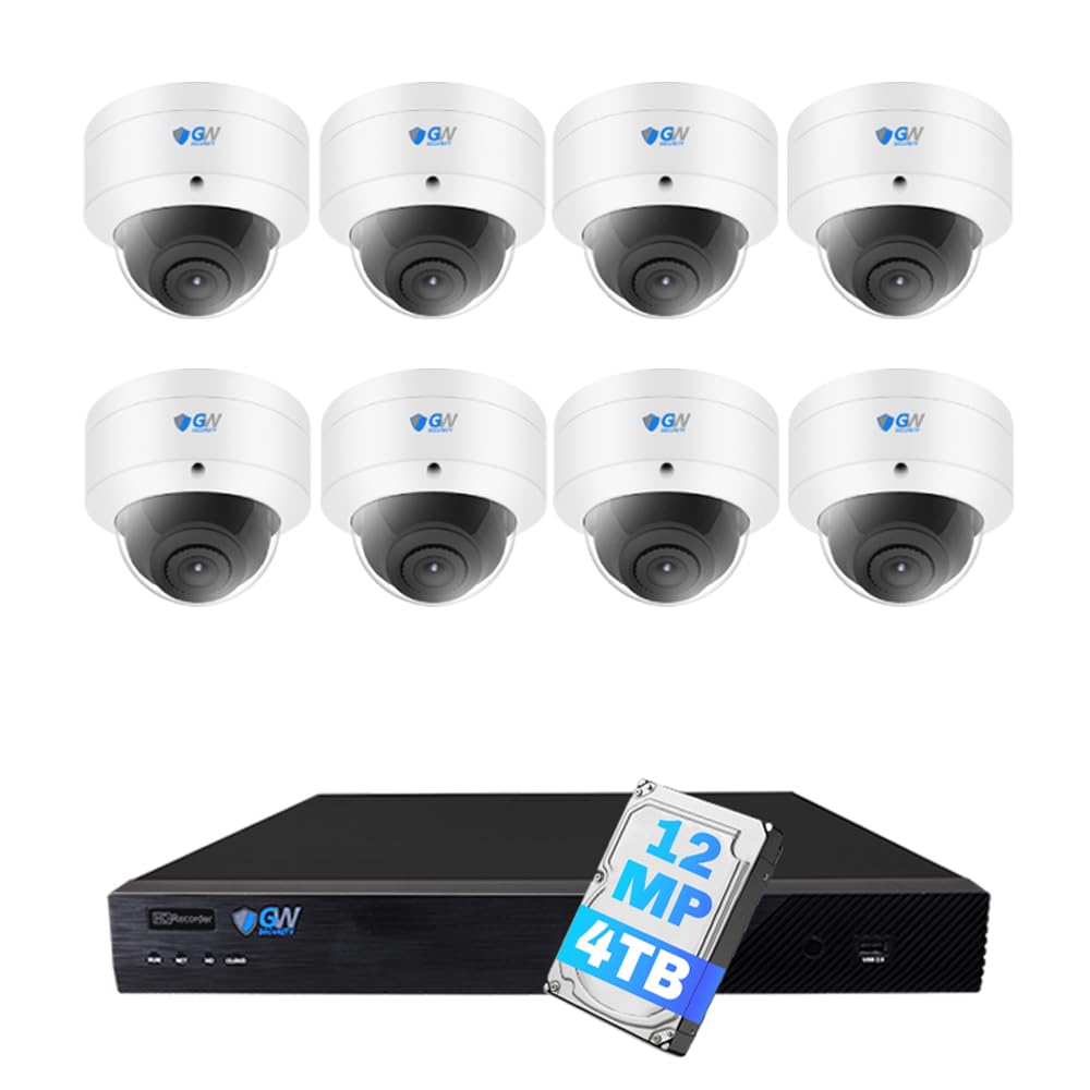 GW Security 16 Channel 12MP 4K @30FPS Face Recognition PoE Security Camera System with 8 x 12MP (4512x2512P) IP Color Night Vision Waterproof
