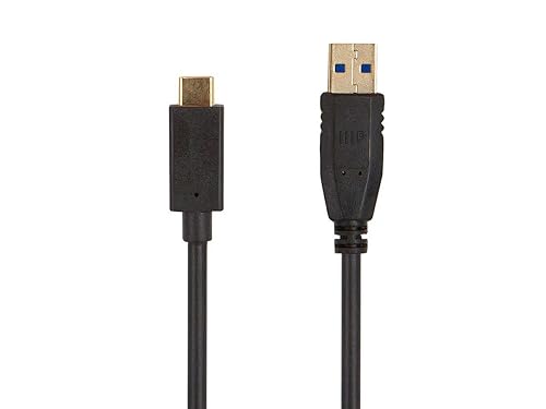 Monoprice - 138610 USB 3.0 Type-C to Type-A Cable - 6 Feet - Black, for Nintendo Switch, Samsung Galaxy S10 S9 S8 Note, Android Google Pixel - Select