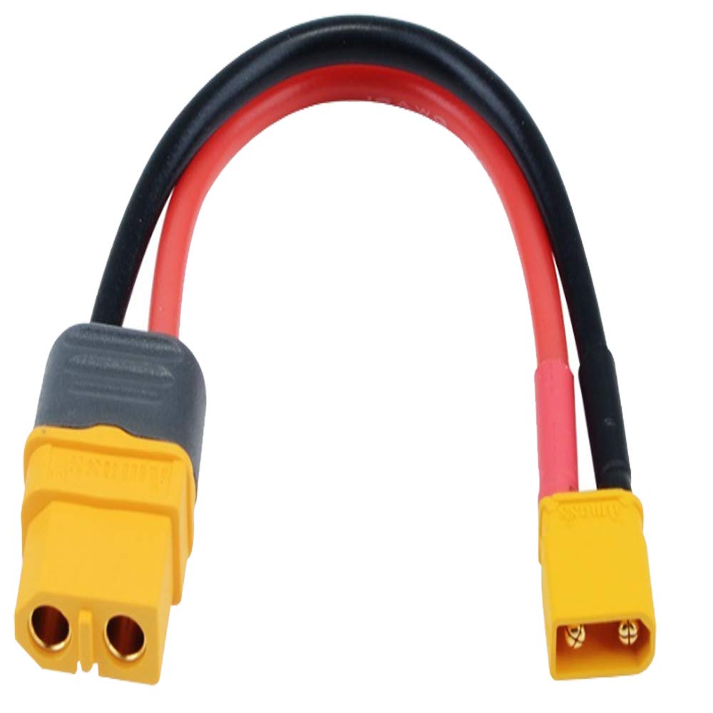 Yiqigou 3 Pcs Amass XT60 XT60H Male Female Plug Connector to XT30 Male Female Plug Connector Adapter with 10cm 18AWG Silicone Wire (XT60 Female