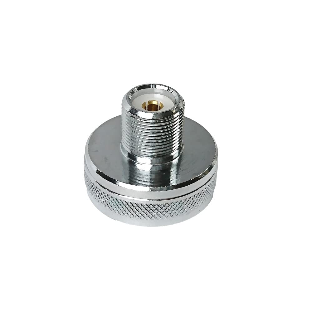 UngSung NMO to SO-239 UHF Female Brass Antenna Mount Adapter Made by Heavy Duty Chrome Plated Brass