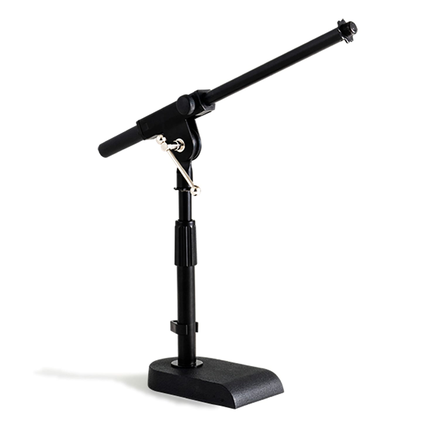 Stage Rocker Adjustable Low-profile Microphone Stand - Snare/Tom Bottom/Bass (Kick) Drum/Table Top, Adjustable Height, 15.75“ Telescoping Boom Arm