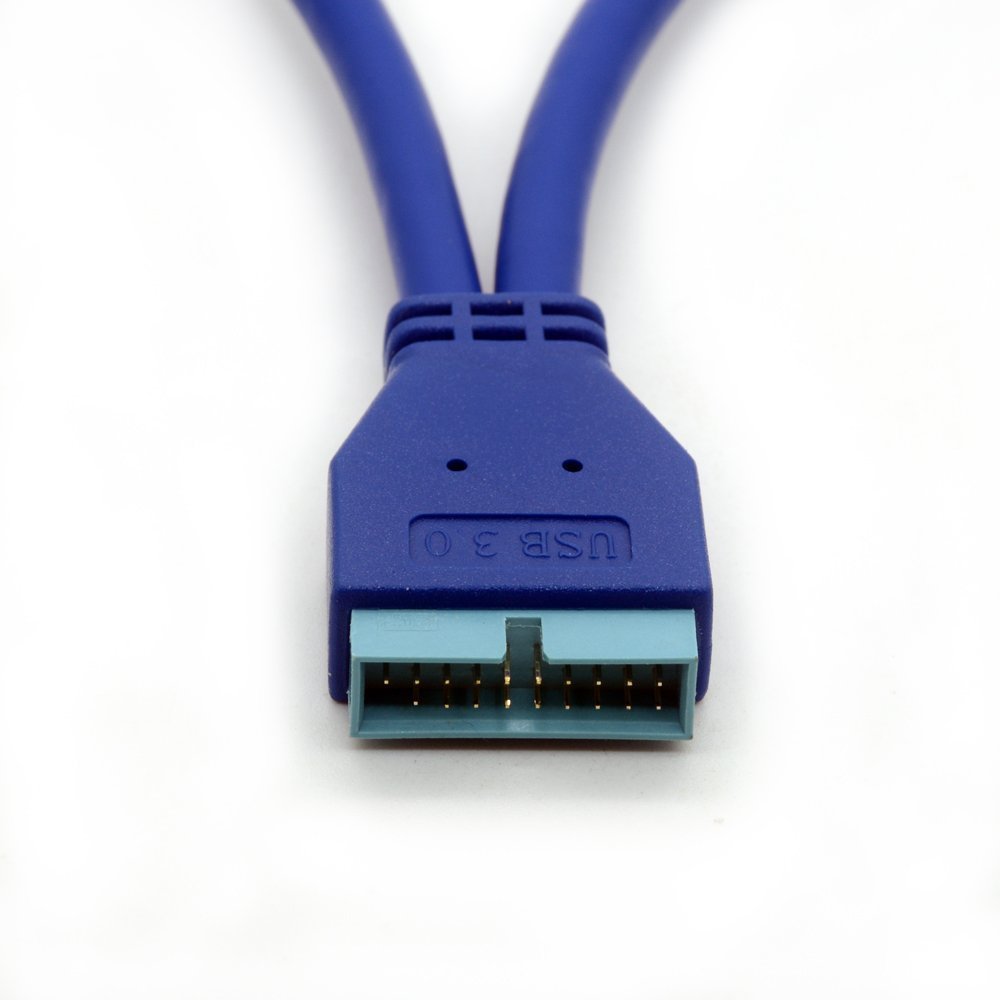 BSHTU Dual USB 3.0 Type A to 20 Pin Header Cable Super Speed 5Gbp/s Data Sygn Transmission Adapters Male Y Connectors Slot for Computer Motherboards