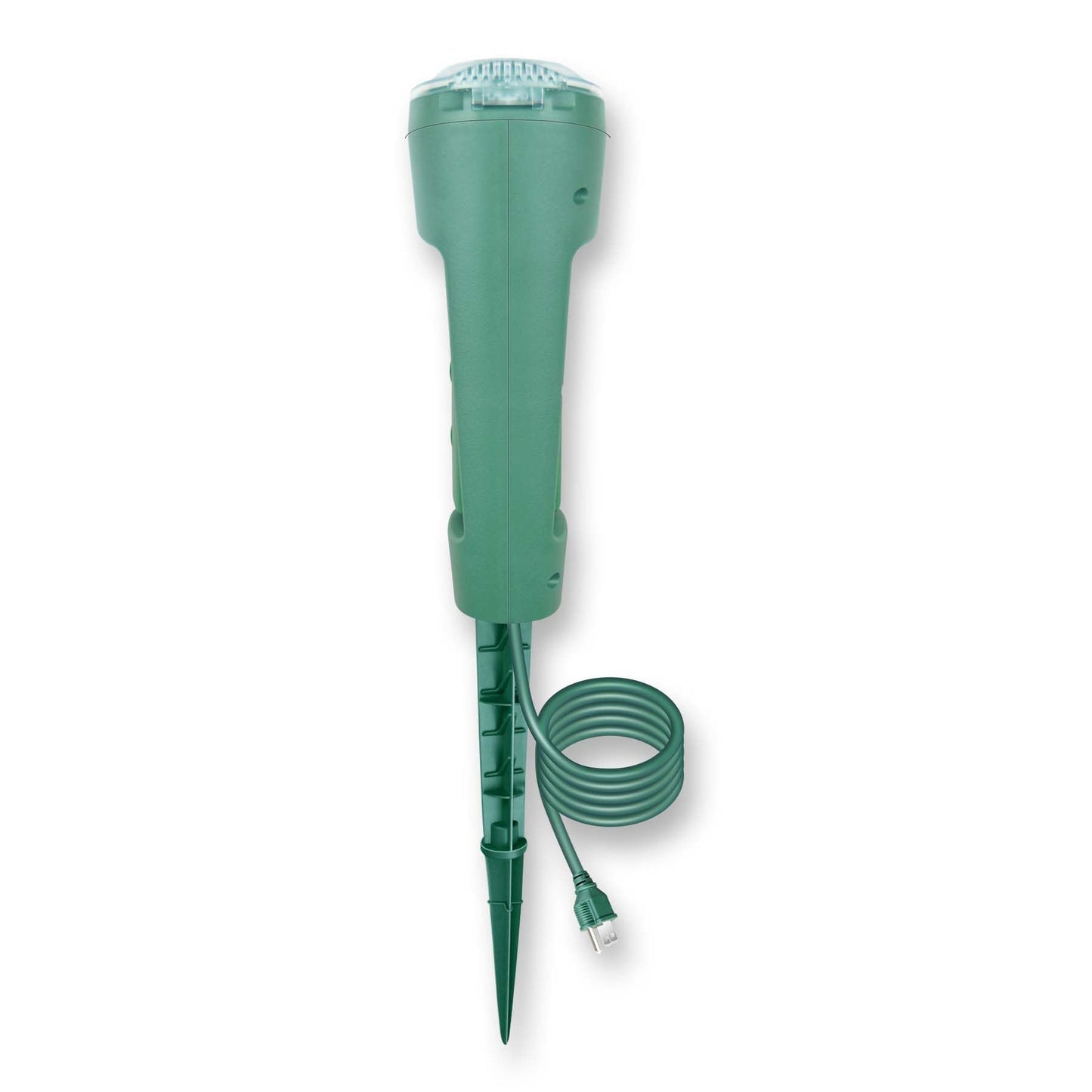 OSKOS Outdoor Power Stake, 3 Grounded Outlets with 180° Rotating Function and Safety Cover and Photocell Timer 2/4/6/8 Hour Countdown, Dusk to Dawn