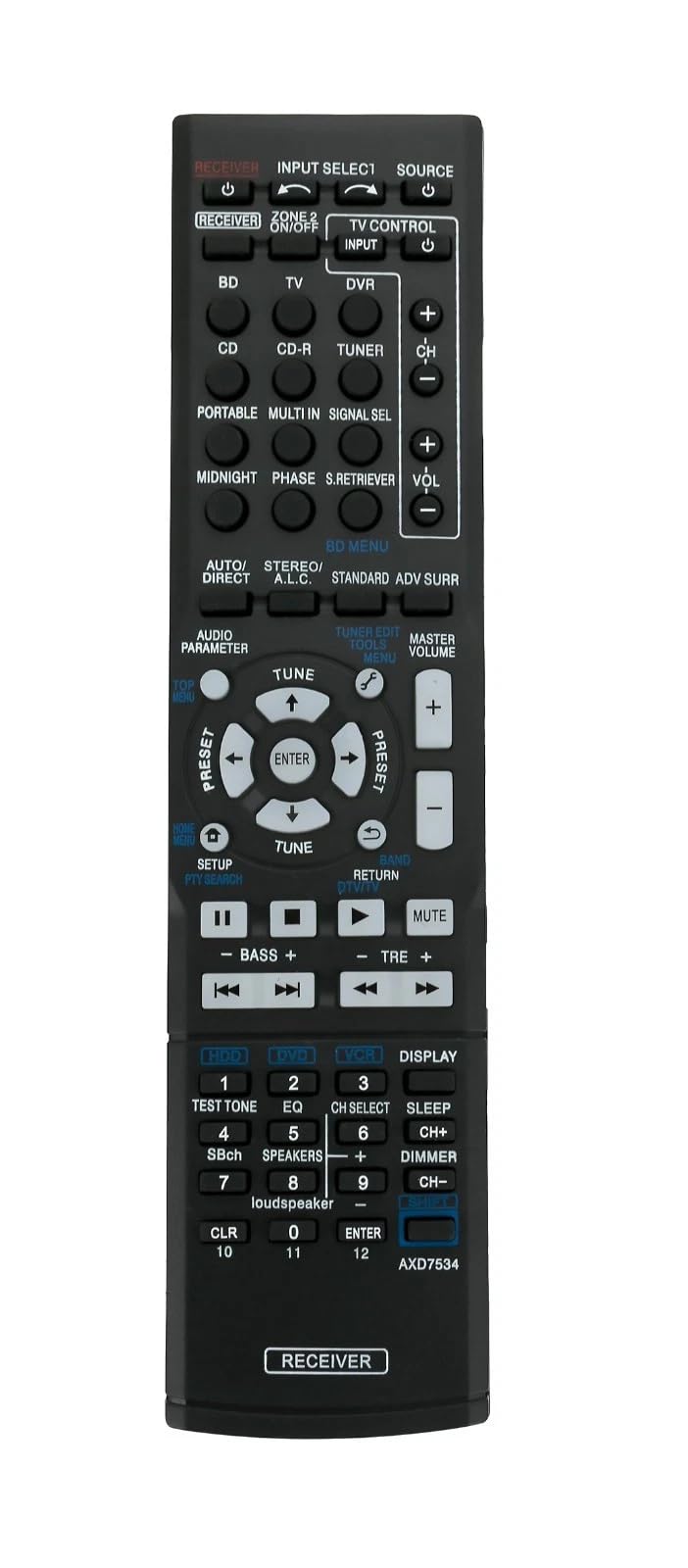 AXD7534 Universal Remote Control for Pioneer AV Receiver Remote - Effortless Control Various for Pioneer AV Receiver Models SX-319V VSX-519V-K