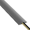 D-Line 6ft Floor Cord Cover, Cable Channel, Protect Cords, Prevent Trips - 0.63" W x 0.31" H - Gray