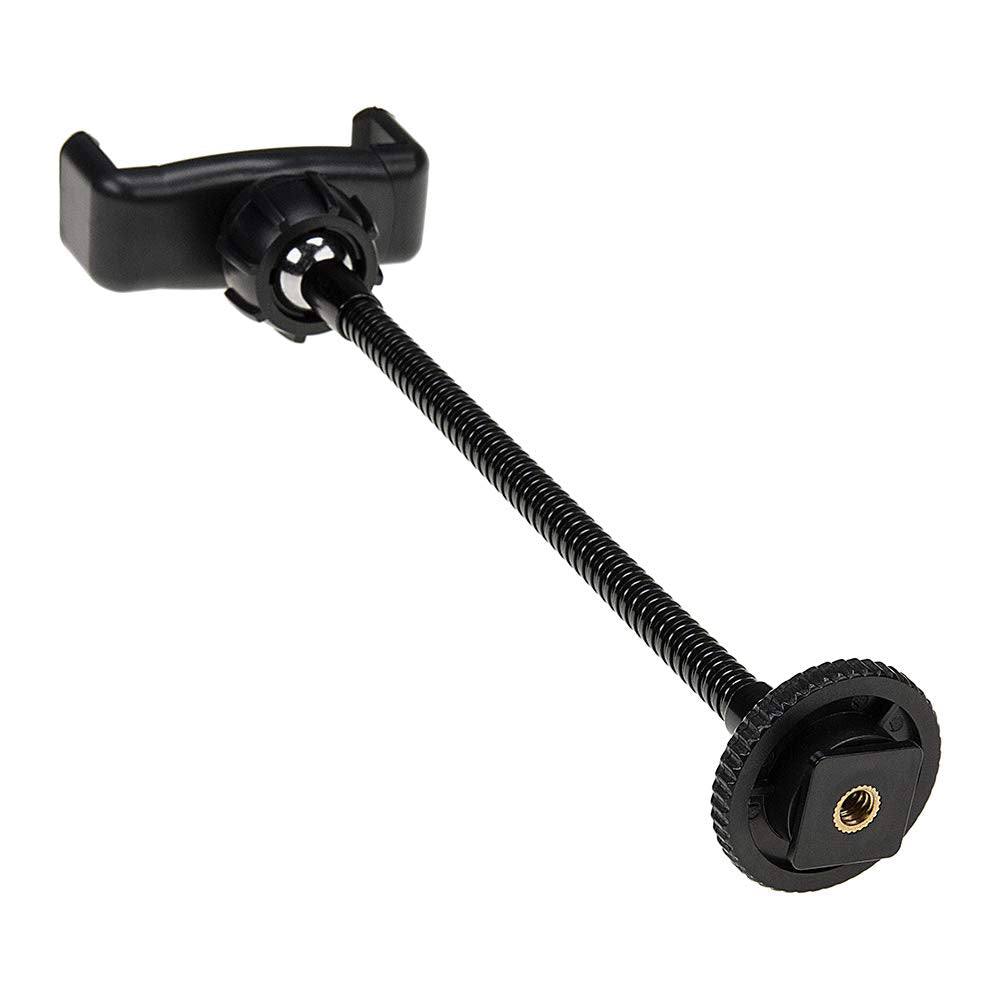 Fotodiox Cell Phone Mount w/Gooseneck Tripod/Hot Shoe Adapter - Universal Phone 1/4" Tripod Mount Clamp for Smartphones, 2.2-4" Wide Adjustable
