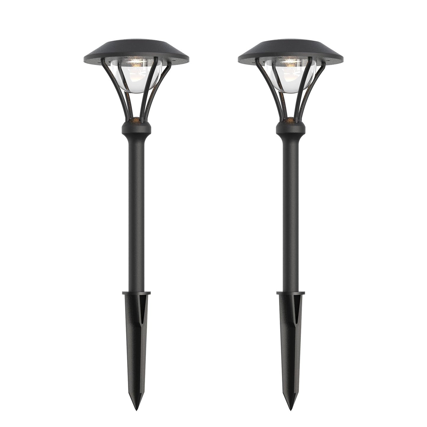 LL LIGHTING LIVING 12V Low Voltage Landscape Path Lights 2PK 1W 60LM LED Pathway Lights 3000K Warm White Durable Aluminum Housing with Stake