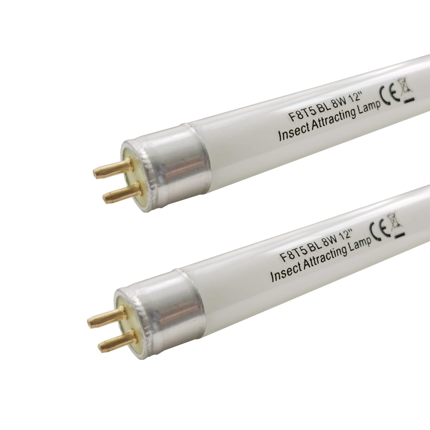 Flyercatch (2Pack) F8T5/BL 12 inch Replacement Black Blue Light Bulb, T5 F8W BL350nm Linear Fluorescent Blue Lamps Replacement for F10T5 BL368 Rohs