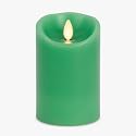 Luminara Flameless LED Battery Operated Flickering Pillar Moving Flame Candles (Vibrant Green, 3" x 4.5")