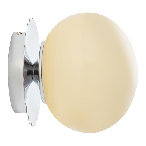 Modern Globe Glass Wall Sconces- Minimalist Home Shop Decor Wall Light 7" Glass Shade Hardwired- 1 Light Mid Century Wall Lamps Indoor Bedroom