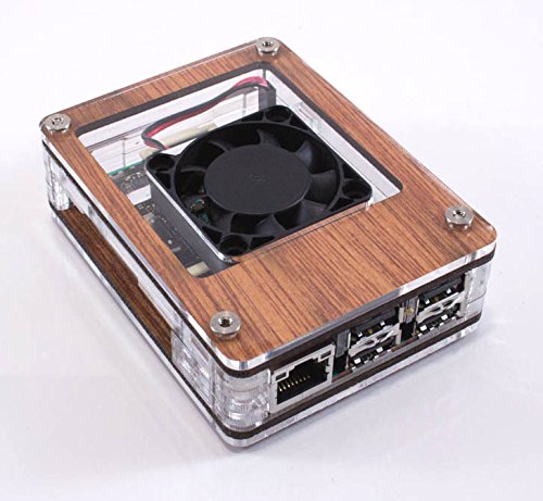 Zebra Wood Case with Fan for ASUS Tinkerboard ~ C4Labs