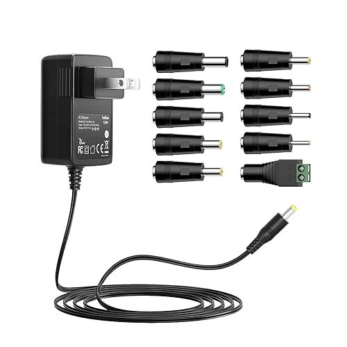 Belker 12V 1A AC DC Adapter Wall Charger Power Adapter Supply for 12 Volt Electronics - 1000mA Max.