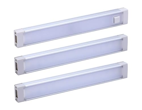 PureOpitcs LED Under Cabinet Lighting Kit, Cool White, Stick up Design, 3-Bars, 6” Each (LEDUC6-3CK), 6"