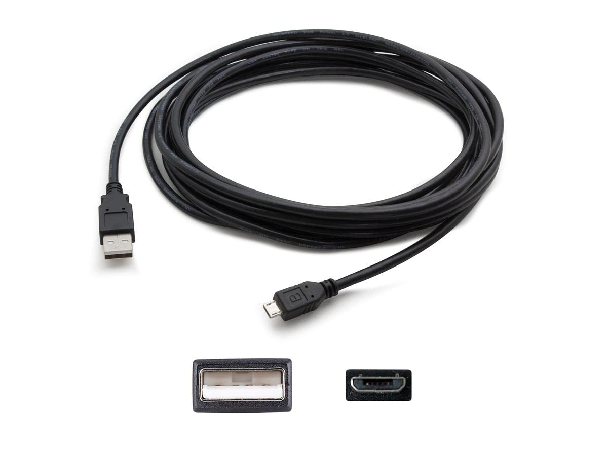 AddOn Add-On Computer Products 4.57m (15.00ft) USB 2.0 (A) Male to Micro-USB (B) Male Black Cable USB2MICROUSB15