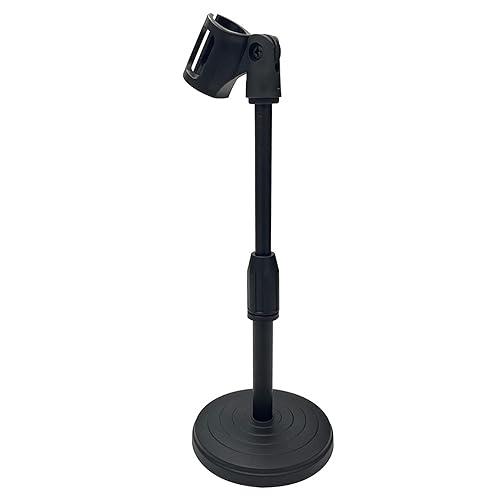 Yokoma Desktop Microphone Lifting Stand Tabletop Adjustable Microphone Stand with 8.27-12.6" Height for Holding Mic, Black