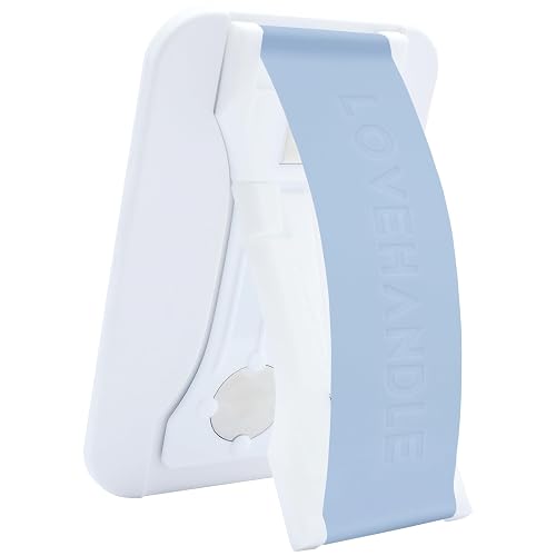 LoveHandle PRO for MagSafe Compatible Magnetic Phone Grip - Phone Strap - Mount, Handle and Kickstand for Smartphone and Tablet - Airy Blue - Eligible