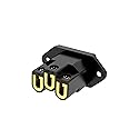 Viborg AC 250V 10A IEC320 C14 Panel Mount Plug Adapter Power Connector Socket Screw Mount 3 Pins Inlet Male Power Plug Socket Audio Grade (Gold
