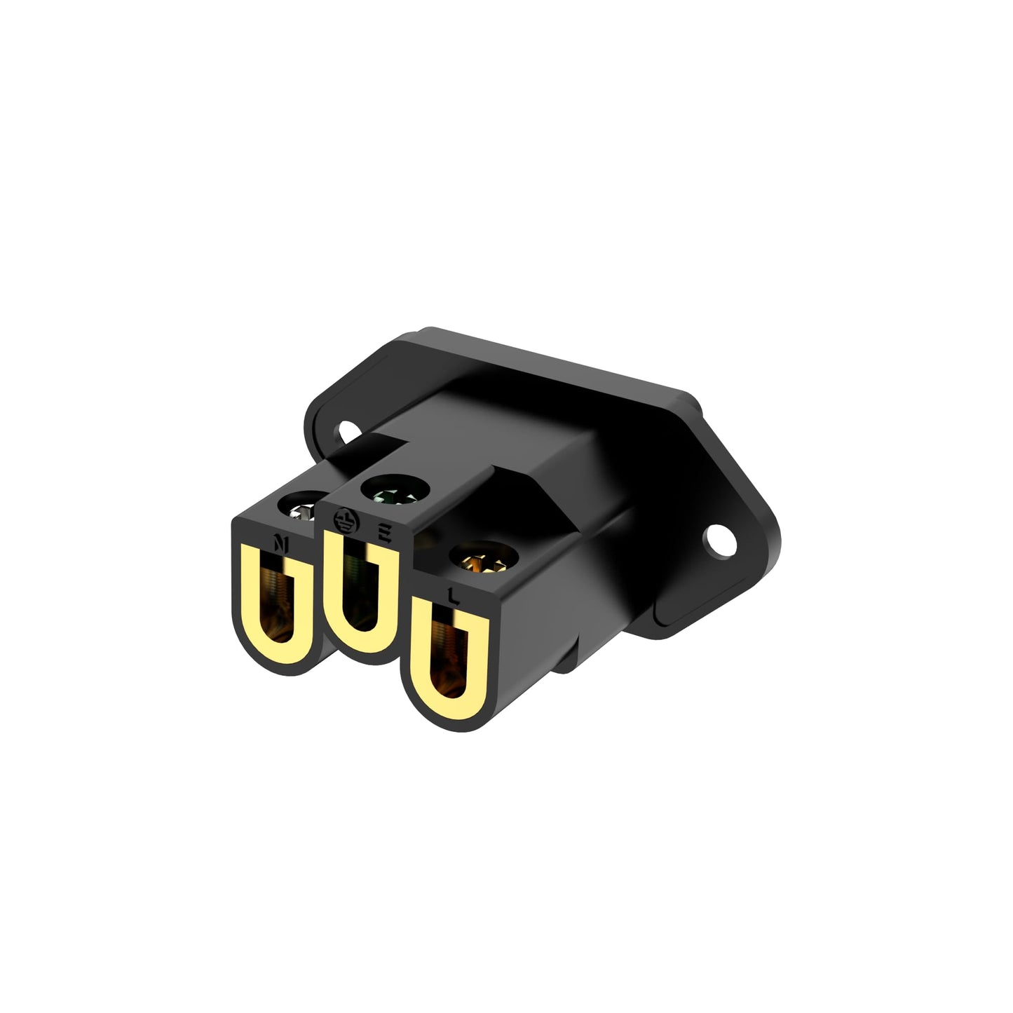 Viborg AC 250V 10A IEC320 C14 Panel Mount Plug Adapter Power Connector Socket Screw Mount 3 Pins Inlet Male Power Plug Socket Audio Grade (Gold