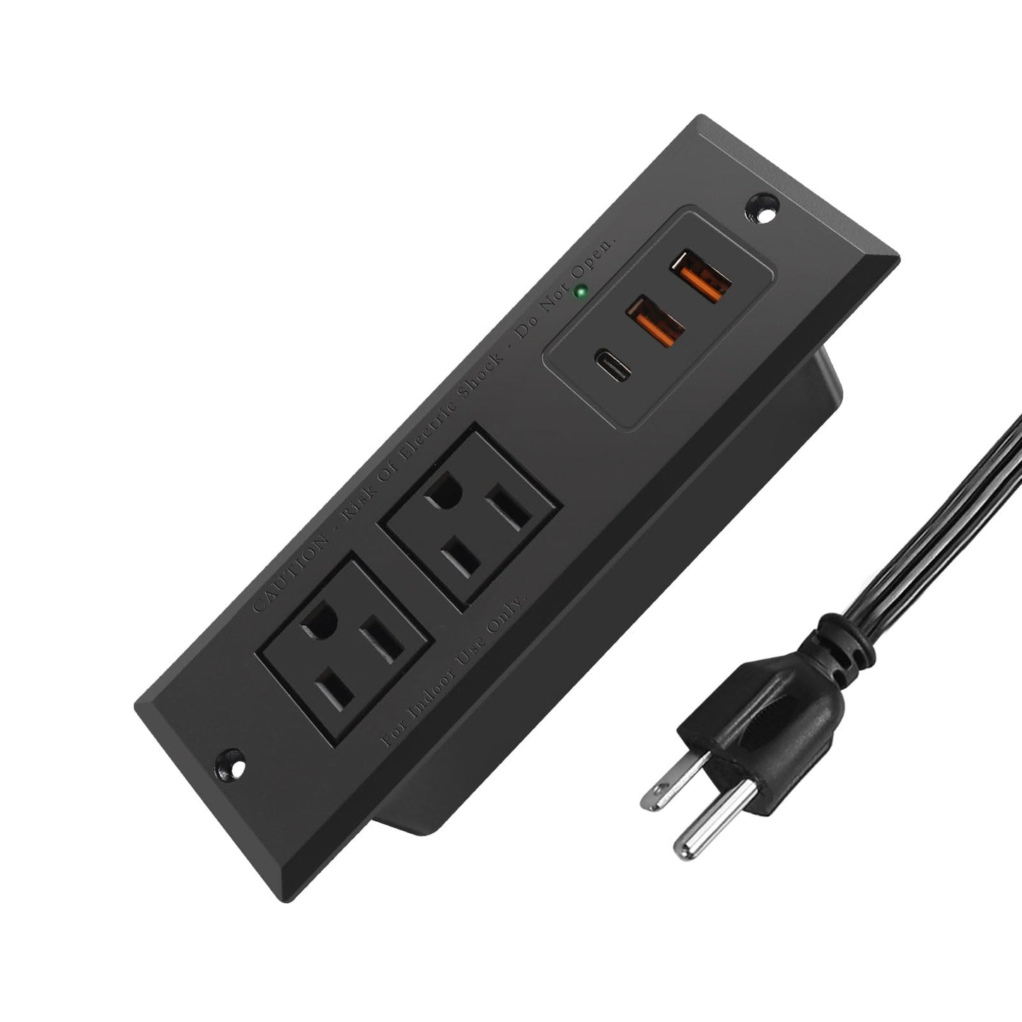 Recessed Power Strip with 20W USB-C Desktop Charge Station with 3 Fast Charging USB Ports Flush Mount Furniture Outlet for Conference Table Nightstand
