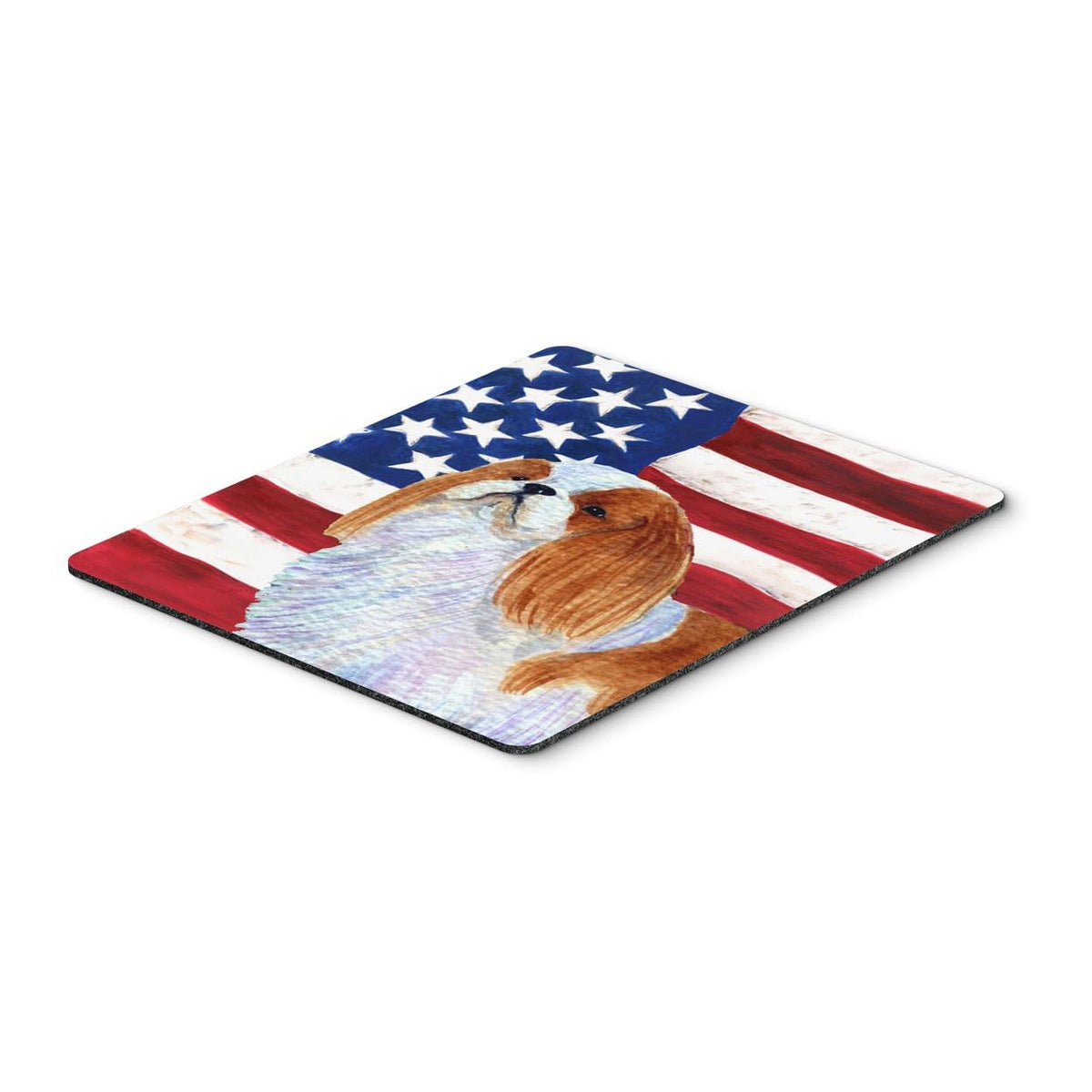 Caroline's Treasures SS4034MP "USA American Flag with English Toy Spaiel USA Mouse Pad, Hot Pad or Trivet" for Home Office Gaming Working Computers