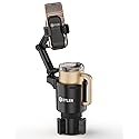 DYLEN Cup Holder Phone Holder for Car, 2 in 1 Cup Holder Phone Mount with Adjustable Base, Long-Arm Supports 360° Rotation, Car Phone Holder