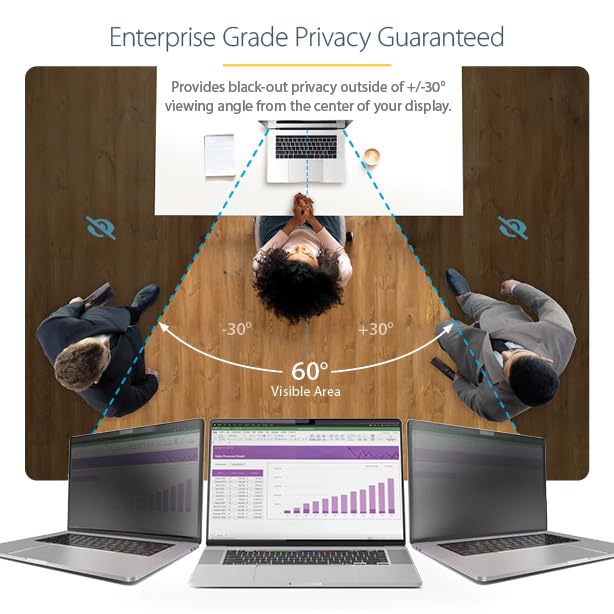 StarTech 13.3in MacBook Pro M1 M2 Privacy Screen, Flip-Over, Laptop