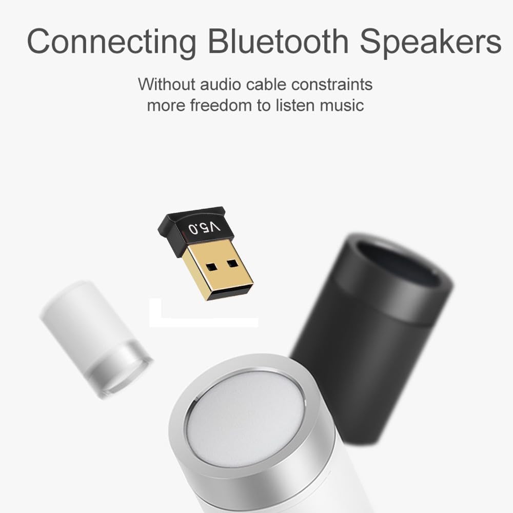 Bluetooth Adapter for PC, USB Bluetooth Adapter 5.0 Transmitter Bluetooth Dongle Stick Bluetooth Receiver Adapter for PC Notebook