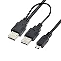 chenyang USB 2.0 to Micro USB 5Pin Data Cable with Extra Power Cable 80cm for Hard Disk Drive