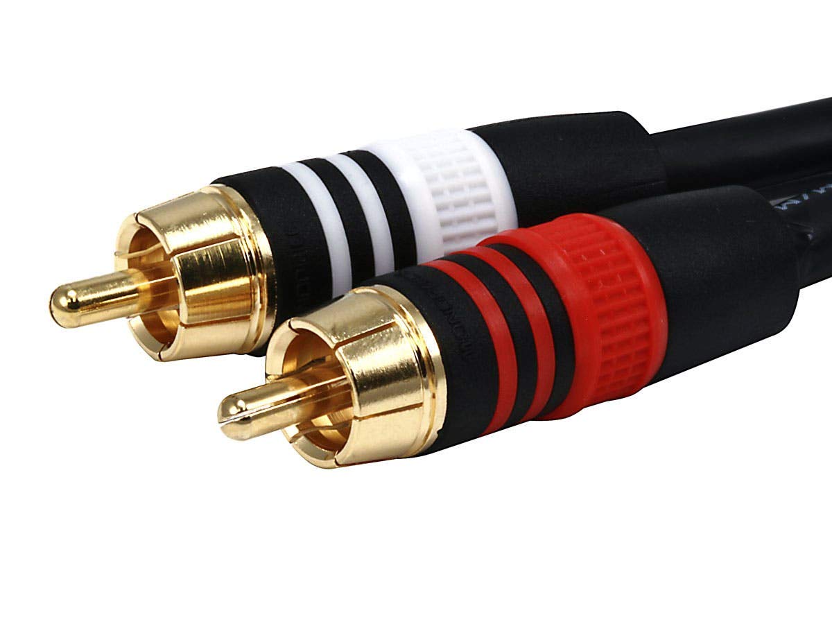 PREMIUM 2 RCA Plug/2 RCA Plug M/M 22AWG Cable - 15ft
