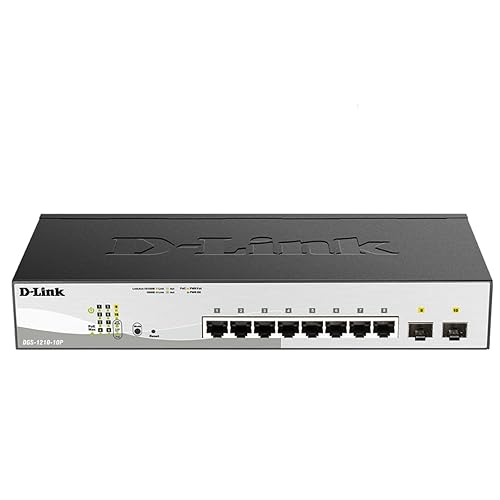 D-Link 10-Port Gigabit Smart Managed PoE+ Switch | 8 PoE+ Ports (65W) + 2 SFP Ports | L2+ | VLANs | Web Managed | Surveillance Mode | Desktop or