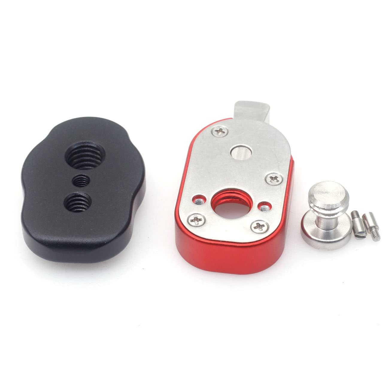 SZJELEN Mini Quick Release Plate System with 3/8 Screws M3 for Camera Monitors, Arms, Accessories, Microphones, Key Lights (Red)